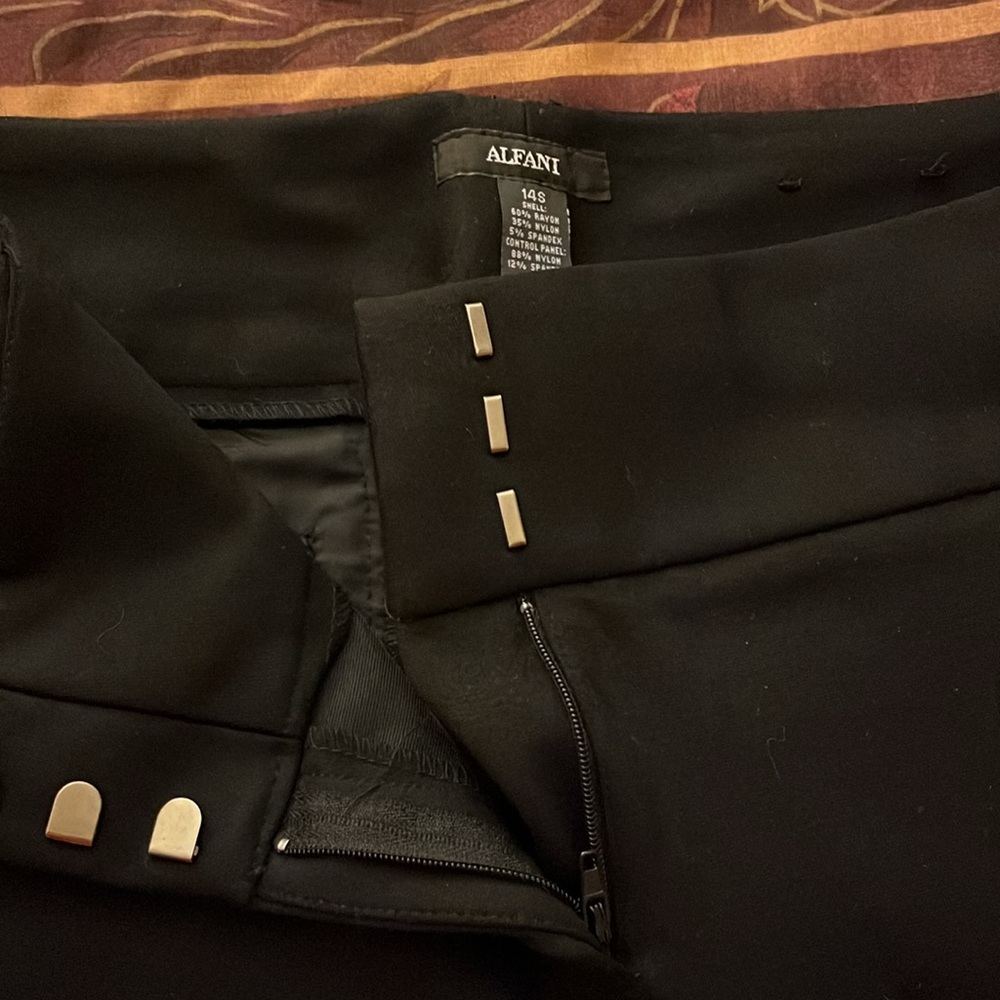 New black rayon/nylon/spandex wide leg pants from Macys - Picture 2 of 5